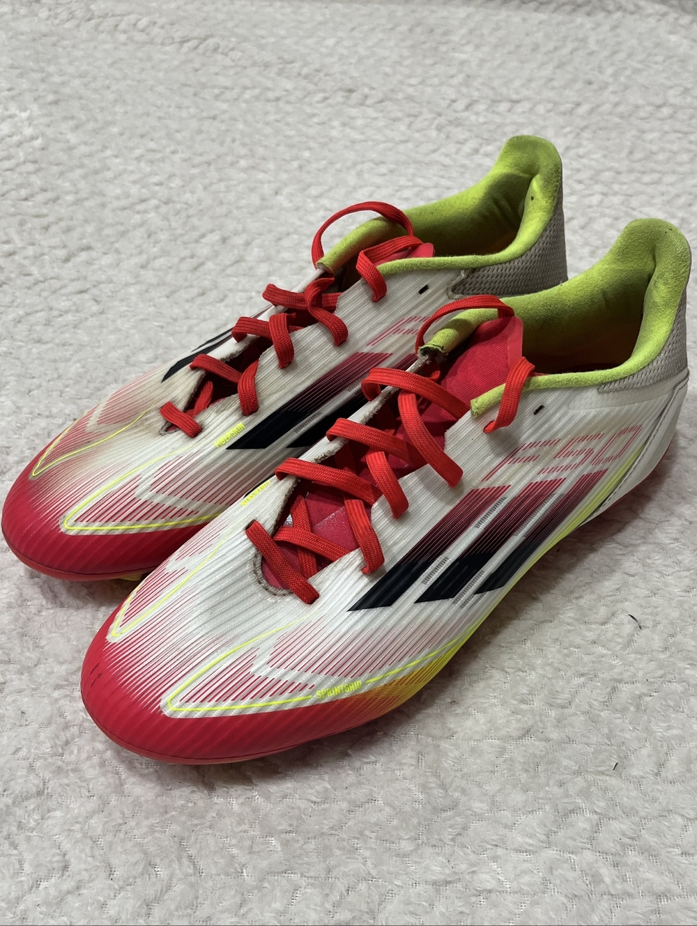 Adidas F50 League FGMG Mens Soccer Cleats White Football Shoe Sz 8.5